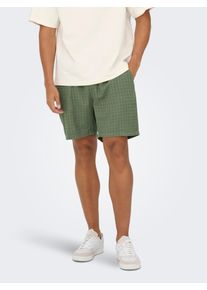 Only & Sons Shorts ONLY & SONS "ONSTEL LINEN LATHAM 0257 SHORTS", Herren, Gr. XXL, N-Gr, gr&uuml;n (dusty olive), Web, Obermaterial: 55% Leinen, 45% Viskose, unifarben, regular fit knielang, Hosen Shorts