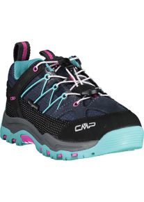 Wanderschuh CMP "KIDS RIGEL LOW TREKKING SHOES WP", Jungen, Gr. 33, b.blau, acqua, Leder, Synthetik, Schuhe Wanderschuh, wasserdicht