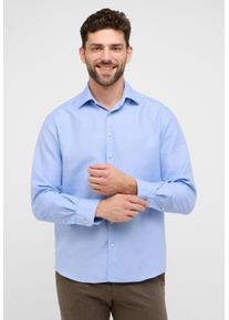 Langarmhemd Eterna "COMFORT FIT", Damen, Gr. 48, Normalgr&ouml;&szlig;en, blau (azurblau), Twill, 59% Baumwolle, 41% Leinen, normal, Manschette, Hemden Langarmhemd, EASY IRON (b&uuml;gelleicht)