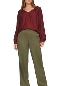 Langarmbluse s.Oliver, Damen, Gr. 34, lila (cranberry), Obermaterial: 80% Viskose, 20% Polyamid, unifarben, regular fit normal, V-Ausschnitt, mit Knopf,&Auml;rmel mit &Auml;rmelschlitz, Blusen Langarmbluse, mit gesmokten Details