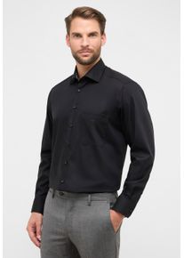 Langarmhemd Eterna "COMFORT FIT", Herren, Gr. 42, Normalgr&ouml;&szlig;en, schwarz, Popeline, 100% Baumwolle, normal, Manschette, Hemden Langarmhemd, NON IRON (b&uuml;gelfrei)