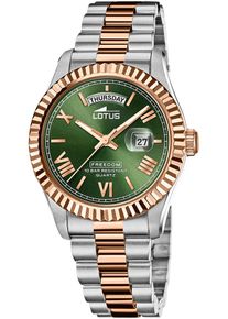 Quarzuhr Lotus, rosa (silberfarben, ros&eacute;goldfarben, olivgr&uuml;n), Armbanduhren, Damen, Quarzuhr, Armbanduhr, Herrenuhr, Damenuhr, bis 10 bar wasserdicht, Datum