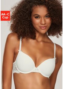 Schalen-BH Nuance, Damen, Gr. 75, Cup B, beige (creme), Spitze, Obermaterial: 85% Polyamid, 15% Elasthan, BHs Schalen-BH, im R&uuml;cken aus Spitze, Cups aus Microtouch, Dessous, Topseller