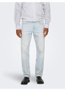 Only & Sons Regular-fit-Jeans ONLY & SONS "ONSEDGE STRAIGHT BROMO 0017 DOT DNM NOOS", Herren, Gr. 31, L&auml;nge 32, blau (light blau bleached denim), Denim/Jeans, Obermaterial: 100% Baumwolle, regular fit, Jeans Regular-fit-Jeans