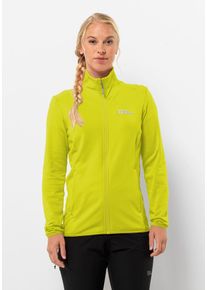 Fleecejacke Jack Wolfskin "KOLBENBERG FZ W", Damen, Gr. S (36), gelb (firefly), Obermaterial: 95% Polyester, 5% sonstige Fasern. Futter: 100% Polyester, Jacken Fleecejacke