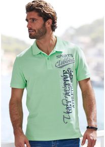 Poloshirt John Devin, Herren, Gr. 3XL (64/66), gr&uuml;n (lime), Piqu&eacute;, Obermaterial: 100% Baumwolle, bedruckt, regular fit normal, Rundhals, Rippb&uuml;ndchen, Shirts Poloshirt, mit gro&szlig;em Druck vorn aus Baumwoll-Piqu&eacute;