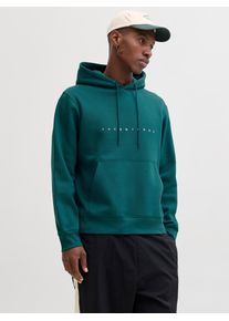 Jack & Jones Kapuzensweatshirt JACK & JONES "JJESTAR mit 3D-Print und Kapuze f&uuml;r vielseitige Anl&auml;sse", Herren, Gr. L, atlantic deep, angeraute Sweatware, Obermaterial: 70% Baumwolle, 30% Polyester, bedruckt, relaxed fit normal, Rundhals, Rippb&uuml;ndchen, Sweatshirts Kapuzensweatshirt, Baumwollmischung, relaxed fit