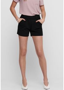 Jacqueline de Yong Shorts JDY "JDYGEGGO SHORTS JRS NOOS", Damen, Gr. L (40), N-Gr, schwarz (schwarz detail:schwarz button), Jersey, Obermaterial: 95% Polyester, 5% Elasthan, unifarben, regular fit kurz, Hosen Shorts