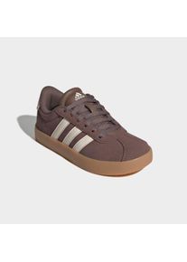 Sneaker adidas Sportswear "VL COURT 3.0", M&auml;dchen, Gr. 34, earth strata, chalk wei&szlig;, gum 3, Leder, Synthetik, Schuhe Sneaker, inspiriert vom Design des adidas samba, f&uuml;r Kinder & Jugendliche
