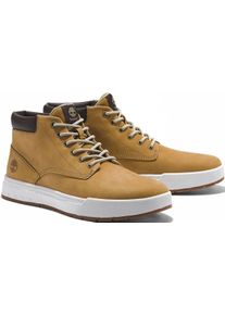 Schn&uuml;rboots Timberland "MAPLE GROVEMID LACE UP SNEAKER", Herren, Gr. 41,5, gelb (wheat), Leder, Schuhe Schn&uuml;rboots, Winterschuhe, Sneakerboots, Winterboots