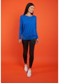 Langarmshirt Seidel Moden, Damen, Gr. 34, blau (blau, exklusiv bei otto), Jersey, Obermaterial: 95% Viskose, 5% Elasthan, unifarben, relaxed fit h&uuml;ftbedeckend, Rundhals, abgesteppt, Shirts Langarmshirt, mit breitem, elastischen Bund - MADE IN GERMANY, Topseller