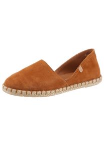 Espadrille VERBENAS "CARMEN SERRAJE", Damen, Gr. 42, braun (cognac), Veloursleder, Schuhe Espadrille, Schlupfschuh, Sommerschuh, Loafer mit typischem Jute-Rahmen