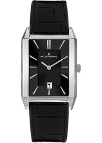 Quarzuhr Jacques Lemans "Torino", schwarz, Armbanduhren, Herren, Quarzuhr, Armbanduhr, Herrenuhr, Lederarmband, analog, Datum