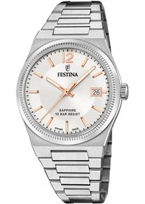 Quarzuhr Festina "Riv&eacute; Collection", silber (silberfarben, silberfarben), Armbanduhren, Damen, Quarzuhr, Armbanduhr, Damenuhr, Swiss Made, Saphirglas, bis 10 bar wasserdicht