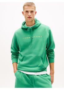Hoodie Tommy Jeans "TJM REG LINEAR LOGO HOODIE EXT", Herren, Gr. M, bahama gr&uuml;n, Sweatware, Obermaterial: 80% Baumwolle, 20% Polyester, regular fit h&uuml;ftlang, Rundhals, eingesetzt B&uuml;ndchen, Sweatshirts Hoodie, mit Logo-Stickerei