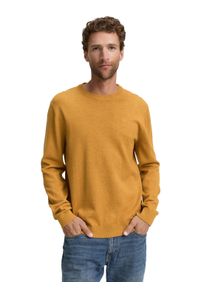 Rundhalspullover Tom Tailor, Herren, Gr. 3XL, mustard melange, Strick, Obermaterial: 100% Baumwolle, meliert, regular fit h&uuml;ftbedeckend, Rundhals, B&uuml;ndchen, Pullover Rundhalspullover, mit Logostickerei