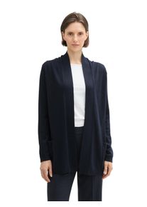 Cardigan Tom Tailor, Damen, Gr. XXL (44), blau (sky captain blau), Strick, Obermaterial: 60% Baumwolle, 40% Viskose, unifarben, regular fit h&uuml;ftbedeckend, Rundhals, B&uuml;ndchen, Strickjacken Cardigan, offen und mit Seitentaschen