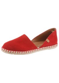Espadrille VERBENAS "CARMEN SERRAJE", Damen, Gr. 42, rot, Veloursleder, Schuhe Espadrille, Schlupfschuh, Sommerschuh, Loafer mit typischem Jute-Rahmen