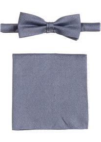 Fliege MONTI, Herren, blau, Seide, Fliegen Fliege, (Set, 2-tlg.) Reine Seide, Fliege mit passendem Einstecktuch