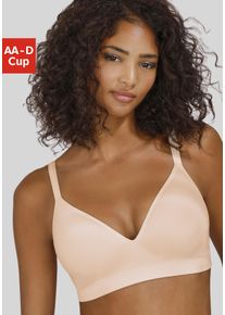 Push-up-BH Lascana "COMFY BRA", Damen, Gr. 75, Cup D, beige (puder), Piqu&eacute;, Obermaterial: 50% Baumwolle, 33% Polyamid, 14% Polyester, 3% Elasthan, Basic, BHs Push-up-BH, ohne B&uuml;gel aus Baumwolle, Basic Dessous, Topseller