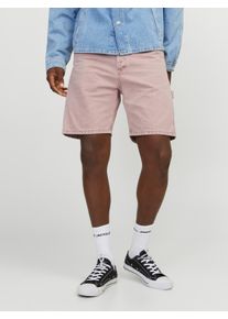 Jack & Jones Shorts JACK & JONES "JJITONY JJCARPENTER SHORTS SBD 316 SN", Herren, Gr. S, N-Gr, rosa (woodrose), Denim/Jeans, Obermaterial: 100% Baumwolle, unifarben, Basic, relaxed fit kniefrei, Hosen Shorts