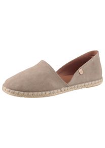 Espadrille VERBENAS "CARMEN SERRAJE", Damen, Gr. 40, braun (hellbraun), Veloursleder, unifarben, Schuhe Espadrille, Schlupfschuh, Sommerschuh, Loafer mit typischem Jute-Rahmen, Topseller