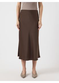 Midirock Y.A.S "YASPELLA HW MIDI SKIRT S. NOOS", Damen, Gr. M (38), braun (chocolate braun), Web, Obermaterial: 97% Polyester, 3% Elasthan, unifarben, regular fit wadenlang, R&ouml;cke Midirock