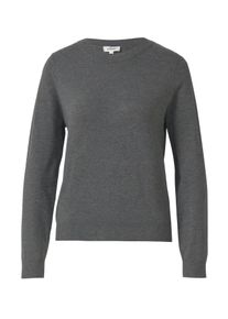 Strickpullover s.Oliver, Damen, Gr. 34, dunkelgrau, Obermaterial: 72% Viskose, 28% Polyester, unifarben, regular fit taillenbedeckt, ohne Ausschnitt, Rippb&uuml;ndchen, Pullover Strickpullover, mit Stehkragen