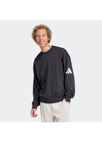 Sweatshirt adidas Sportswear "M SWT FT", Herren, Gr. M, schwarz-wei&szlig; (schwarz, wei&szlig;), Obermaterial: 55% Baumwolle, 36% Polyester, 9% Viskose, normal, Rundhals, Sweatshirts Sweatshirt