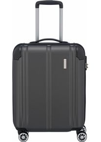 Hartschalen-Trolley Travelite "CITY Reisekoffer Hartschale", Damen, Gr. B/H/T: 40cm x 55cm x 20cm 40 l, grau (anthrazit), ABS, matt, unifarben, Basic, Koffer Hartschalen-Trolley, mit TSA-Schloss, 4 Rollen, robustes ABS Reisegep&auml;ck