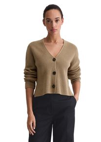 Marc O'Polo Cardigan MARC O'POLO, Damen, Gr. XL, soft mocca, Strick, Obermaterial: 100% Baumwolle, tiefer V-Ausschnitt, Strickjacken Cardigan