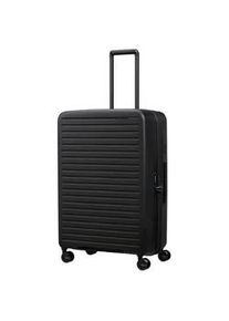 Hartschalen-Trolley Samsonite "RESTACKD, verschiedene Gr&ouml;&szlig;en und Farben", Gr. B/H/T: 51cm x 75cm x 29cm 99 l, schwarz, Polypropylen, unifarben, Koffer, Reisekoffer mit TSA Schloss Volumenerweiterung Packtaschen