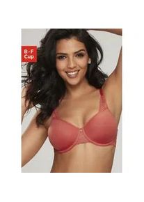 Minimizer-BH Lascana, Damen, Gr. 70, Cup B, rot (chrysanthemu), Microtouch, Obermaterial: 87% Polyamid, 13% Elasthan, BHs Minimizer-BH, mit Spacer-Schalen und B&uuml;gel, Basic Dessous