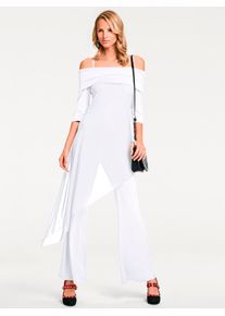 Overall Heine, Damen, Gr. 46, Normalgr&ouml;&szlig;en, beige (ecru), 95% Polyester, 5% Elasthan, Netzmaterial:100% Polyamid, unifarben, lang, Overalls Overall