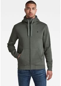 G-Star Raw Kapuzensweatjacke G-STAR "Premium Basic Hooded Zip Sweater", Herren, Gr. XL, grau (graphite), angeraute Sweatware, Obermaterial: 55% Baumwolle, 45% Polyester, unifarben, normal normal, Rundhals, Rippb&uuml;ndchen, Sweatjacken Kapuzensweatjacke