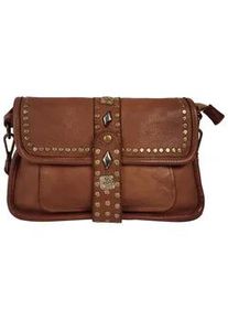 Henkeltasche Samantha Look, Damen, Gr. B/H/T: 26cm x 16cm x 5cm onesize, braun (cognac), Leder, unifarben, Taschen, echt Leder, Made in Italy