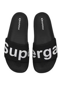 Badesandale Superga "1908 SLIDES POLYSOFT", Herren, Gr. 42, schwarz-wei&szlig; (schwarz, wei&szlig;), Synthetik, Schuhe, Badelatschen
