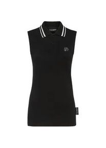 Poloshirt Plein Sport "Polohemd", Damen, Gr. L, schwarz (02, schwarz), Obermaterial: 100% Baumwolle, Shirts