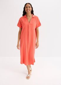 bonprix Kaftan-Kleid aus weichem Musselin, pink, Gr.52, Kaftan-Kleid in Oversize-Passform mit Kimono&auml;rmeln und Seitenschlitzen am Saum., aus 100% Baumwolle,Musselin