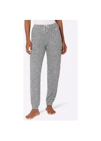 Relaxhose feel good, Damen, Gr. 44/46, Normalgr&ouml;&szlig;en, grau (hellgrau, meliert), 80% Viskose, 15% Polyester, 5% Elasthan, unifarben, Hosen Relaxhose