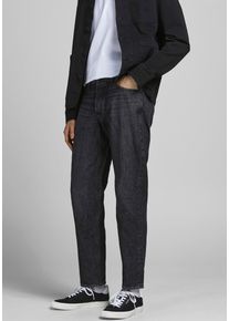 Jack & Jones Loose-fit-Jeans JACK & JONES "CHRIS JJORIGINAL", Herren, Gr. 32, L&auml;nge 34, schwarz (schwarz, denim), Denim/Jeans, Obermaterial: 100% Baumwolle, Abriebeffekte, loose fit lang, Jeans Loose-fit-Jeans, Baumwolle, loose fit