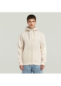 G-Star Raw Kapuzensweatjacke G-STAR "Premium Basic Hooded Zip Sweater", Herren, Gr. XL, wei&szlig;bait, angeraute Sweatware, Obermaterial: 55% Baumwolle, 45% Polyester, unifarben, normal normal, Rundhals, Rippb&uuml;ndchen, Sweatjacken Kapuzensweatjacke