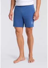 Shorts HUGO UNDERWEAR "Laze Shorts CW 10", Damen, Gr. XXL, N-Gr, blau (medium blau 422), Jersey, Obermaterial: 95% Baumwolle, 5% Elasthan, Basic, relaxed fit, Hosen Shorts, mit elastischem Bund