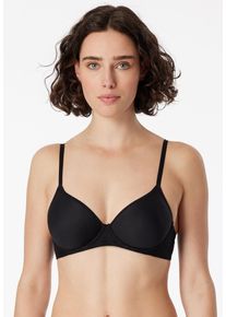 Schalen-BH Schiesser "Air", Damen, Gr. 95, Cup E, schwarz (000, schwarz), Microtouch, Obermaterial: 90% Polyester, 10% Elasthan, unifarben, bequem, BHs Schalen-BH, mit feiner, elastischer Microqualit&auml;t