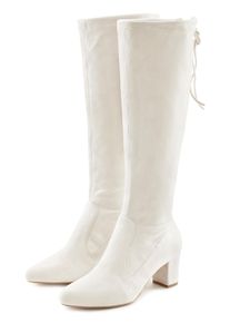 Schlupfstiefel Lascana, Damen, Gr. 37, beige (creme), Obermaterial: 100% Textilmaterial. Decksohle: 100% Lederimitat. Futter: 100% Textilmaterial. Laufsohle: 100% Synthetik, unifarben, Schuhe Schlupfstiefel, Schlupfboots, Slouchy Boots, Slip-On, Stretch & Blockabsatz