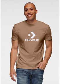 T-Shirt Converse "UNISEX Converse GO-TO STAR CHEVRON LOGO STANDARD FIT T-SHIRT", Damen, Gr. 3XL, mushroom forage, Single Jersey, Obermaterial: 100% Baumwolle, Rundhals, eingesetzt normaler Saum, Shirts T-Shirt