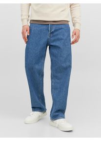 Jack & Jones Relax-fit-Jeans JACK & JONES "JJIALEX mit cleanem Look und Taschenvielfalt", Damen, Gr. 34, L&auml;nge 34, blau (blau denim), Denim/Jeans, Obermaterial: 100% Baumwolle, Abriebeffekte, relaxed fit lang, Jeans Relax-fit-Jeans, Baumwolle, relax fit