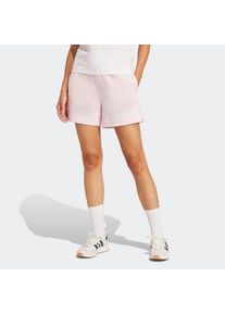 Shorts adidas Sportswear "ESSENTIALS LINEAR FRENCH TERRY", Damen, Gr. L, N-Gr, pink (clear pink, wei&szlig;, normal, gr.), Obermaterial: 55% Baumwolle, 36% Polyester, 9% Viskose, Hosen Shorts, Mitelhoher Bund mit Kordelzug, aus weichem French Terry