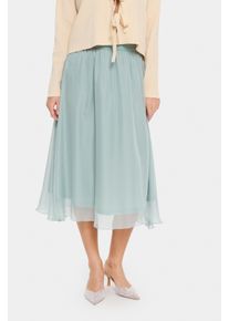 Midirock Saint Tropez "CoralSZ Skirt", Damen, Gr. XXL (44), blau (blau surf), Web, Obermaterial: 100% Polyester, regular fit wadenlang, R&ouml;cke Midirock, aus Chiffon