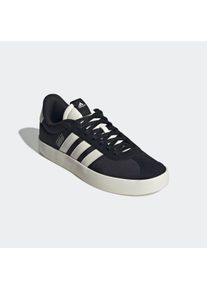 Sneaker adidas Sportswear "VL COURT 3.0", Herren, Gr. 39, core schwarz, sanftes wei&szlig;, silber metallic, Leder, Textil, Schuhe Sneaker, Design auf den Spuren des adidas Samba